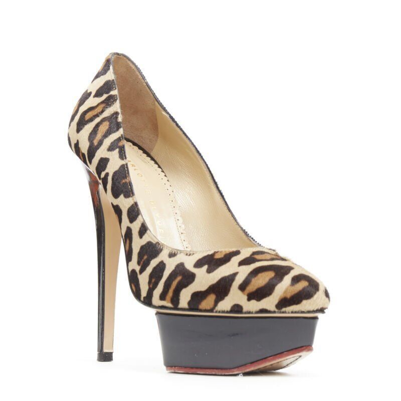Charlotte Olympia CHARLOTTE OLYMPIA Dolly brown leopard pony hair patent platform pump EU36.5 Size US 6.5 / IT 36.5 - 2 Thumbnail