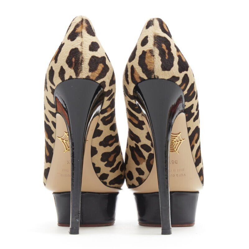 Charlotte Olympia CHARLOTTE OLYMPIA Dolly brown leopard pony hair patent platform pump EU36.5 Size US 6.5 / IT 36.5 - 5 Thumbnail