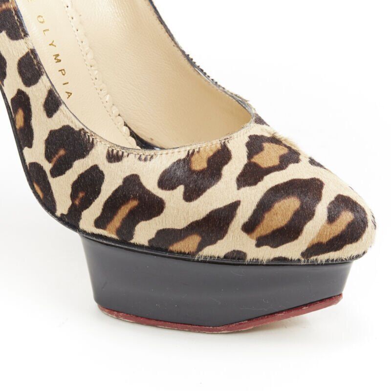 Charlotte Olympia CHARLOTTE OLYMPIA Dolly brown leopard pony hair patent platform pump EU36.5 Size US 6.5 / IT 36.5 - 8 Thumbnail