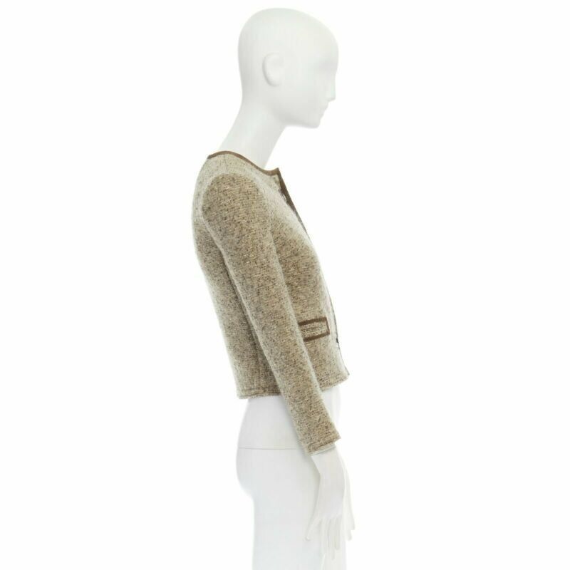Isabel Marant ISABEL MARANT Kios brown virgin wool boucle suede trimmed twist lock jacket FR36 Size S / US 4 / IT 40 - 5 Thumbnail