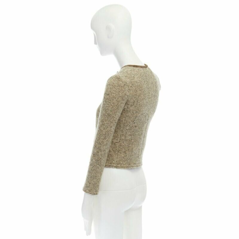 Isabel Marant ISABEL MARANT Kios brown virgin wool boucle suede trimmed twist lock jacket FR36 Size S / US 4 / IT 40 - 7 Thumbnail
