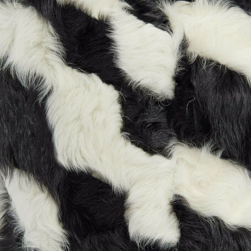 Dries Van Noten DRIES VAN NOTEN black white Tjekian goat fur high neck boxy sweater top S Size S / US 4 / IT 40 - 8 Thumbnail