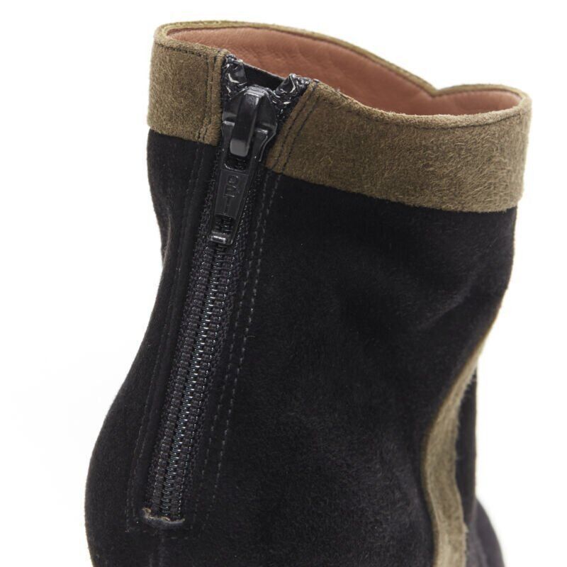 Alaia ALAIA black green suede leather cross strap platform high heel ankle bootie EU36 Size US 6 / IT 36 - 10 Thumbnail