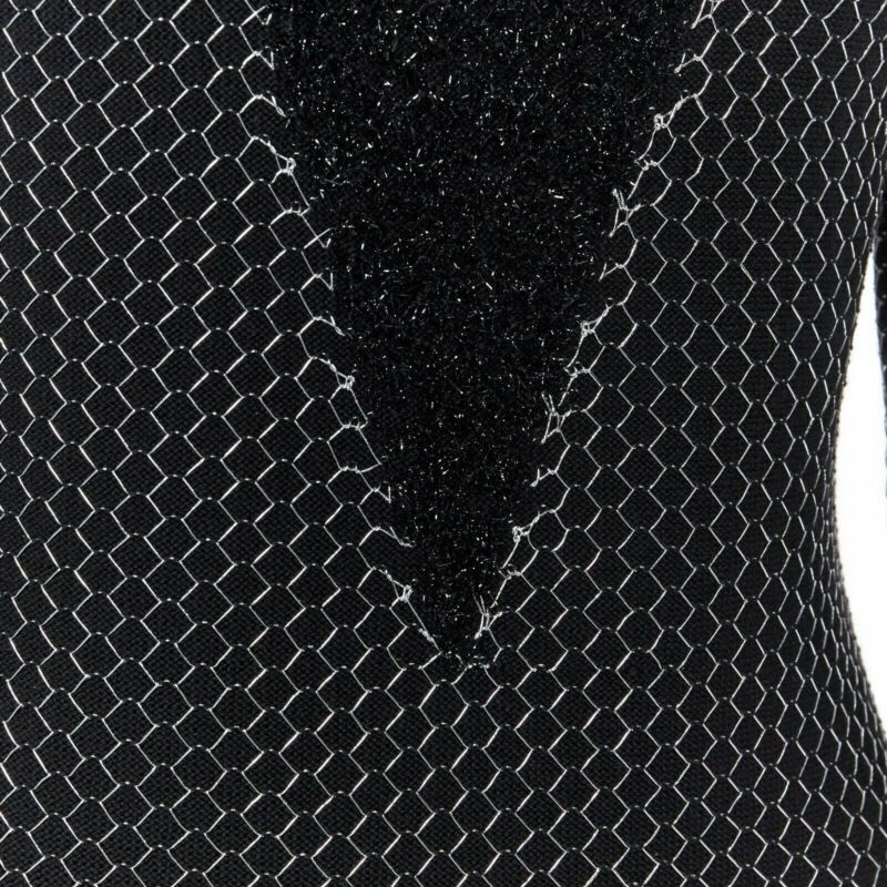 Balmain BALMAIN ROUSTEING black silver thread fluffy military button bodycon dress S Size S / US 4 / IT 40 - 8 Thumbnail