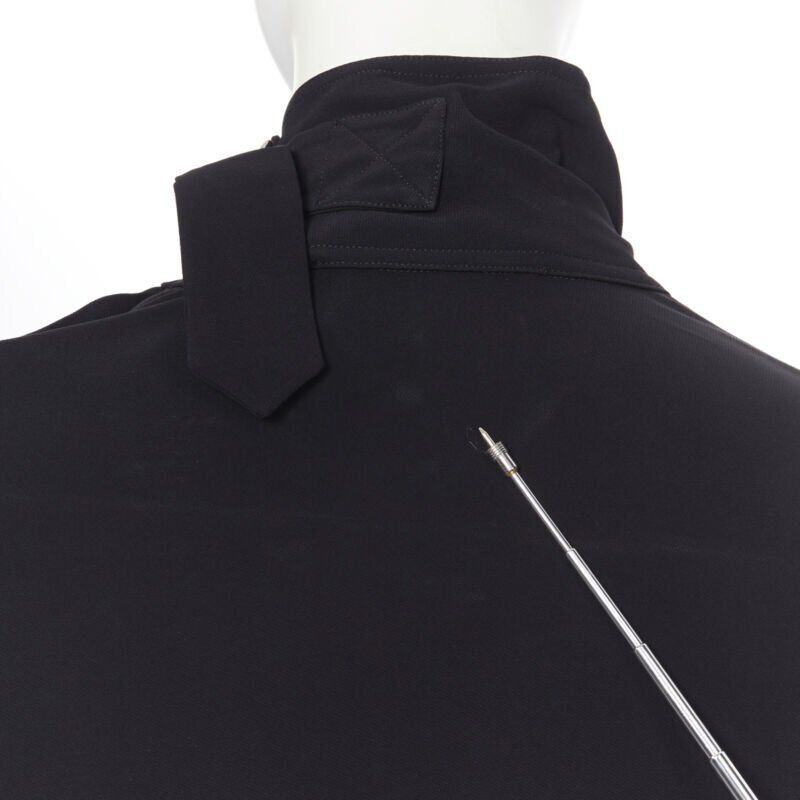 Victoria Beckham VICTORIA BECKHAM black crepe flap breast pocket strapped collar blouse top UK8 M Size S / US 4 / IT 40 - 11 Thumbnail