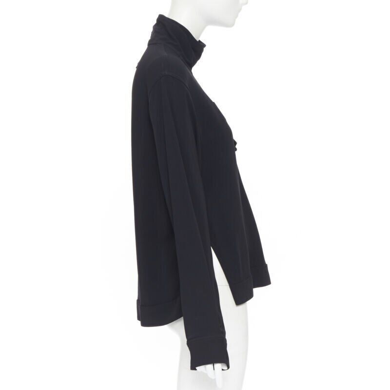 Victoria Beckham VICTORIA BECKHAM black crepe flap breast pocket strapped collar blouse top UK8 M Size S / US 4 / IT 40 - 5 Thumbnail
