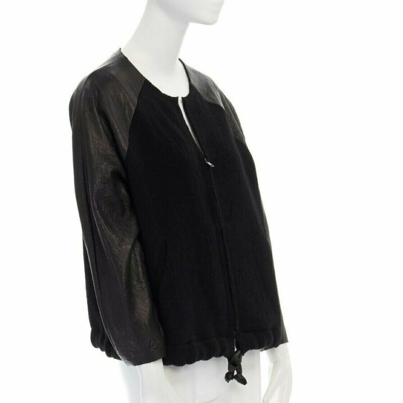 Isabel Marant runway ISABEL MARANT Jeams leather sleeve wool zip up baseball bomber jacket S Size S / US 4 / IT 40 - 3 Thumbnail
