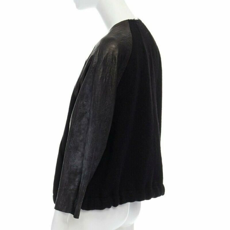 Isabel Marant runway ISABEL MARANT Jeams leather sleeve wool zip up baseball bomber jacket S Size S / US 4 / IT 40 - 6 Thumbnail