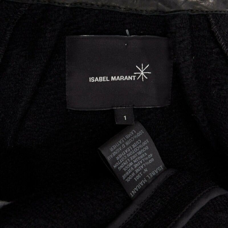 Isabel Marant runway ISABEL MARANT Jeams leather sleeve wool zip up baseball bomber jacket S Size S / US 4 / IT 40 - 10 Thumbnail