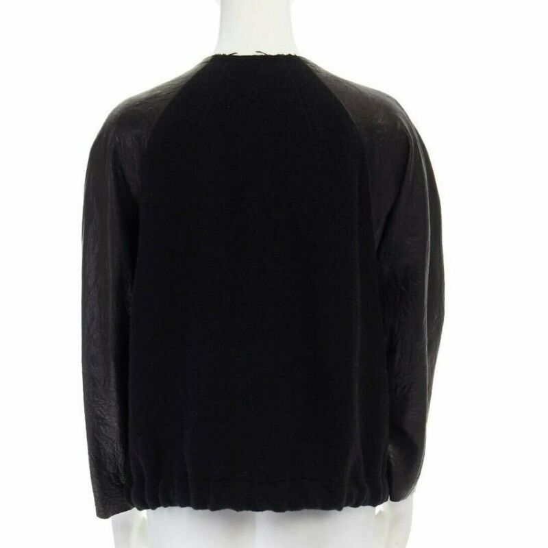 Isabel Marant runway ISABEL MARANT Jeams leather sleeve wool zip up baseball bomber jacket S Size S / US 4 / IT 40 - 5 Thumbnail