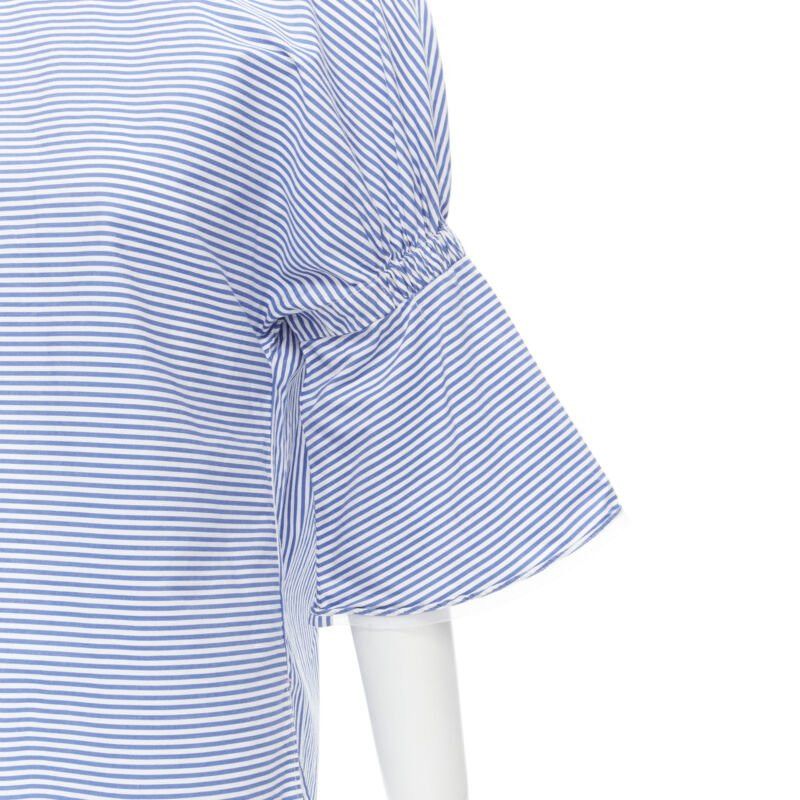 Tibi TIBI blue white striped cotton bell sleeves flared back top XS Size XS / US 0-2 / IT 36-38 - 2 Thumbnail