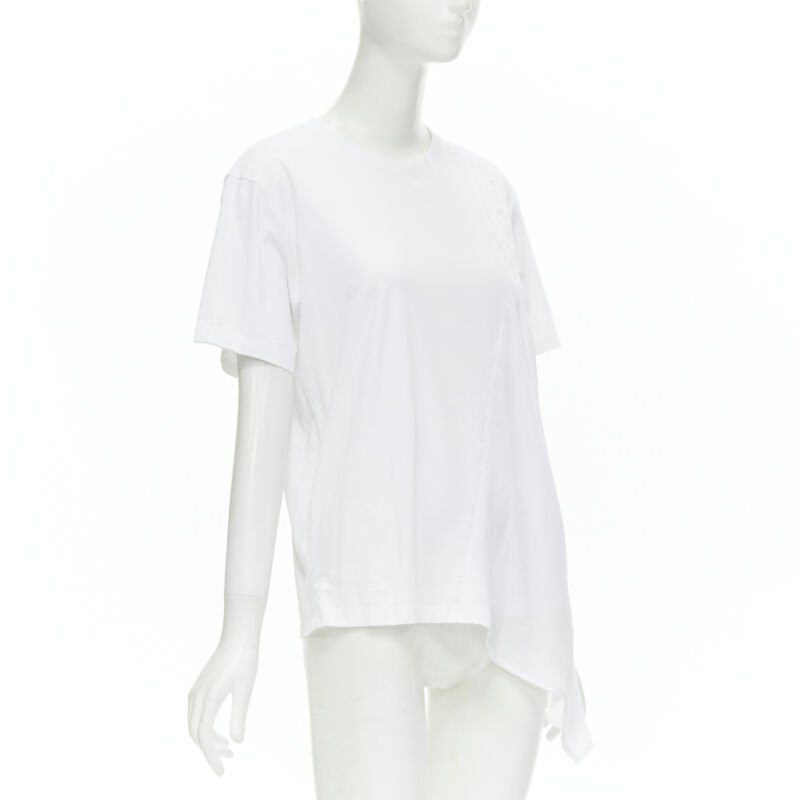 Victoria Beckham VVB VICTORIA BECKHAM 100% cotton polyester insert asymmetric t-shirt S Size S / US 4 / IT 40 - 3 Thumbnail