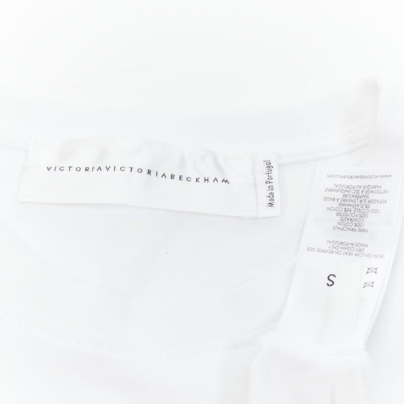 Victoria Beckham VVB VICTORIA BECKHAM 100% cotton polyester insert asymmetric t-shirt S Size S / US 4 / IT 40 - 8 Thumbnail