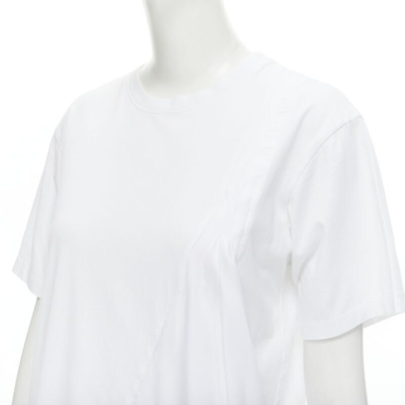 Victoria Beckham VVB VICTORIA BECKHAM 100% cotton polyester insert asymmetric t-shirt S Size S / US 4 / IT 40 - 7 Thumbnail