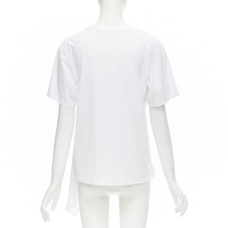 Victoria Beckham VVB VICTORIA BECKHAM 100% cotton polyester insert asymmetric t-shirt S Size S / US 4 / IT 40 - 5 Thumbnail