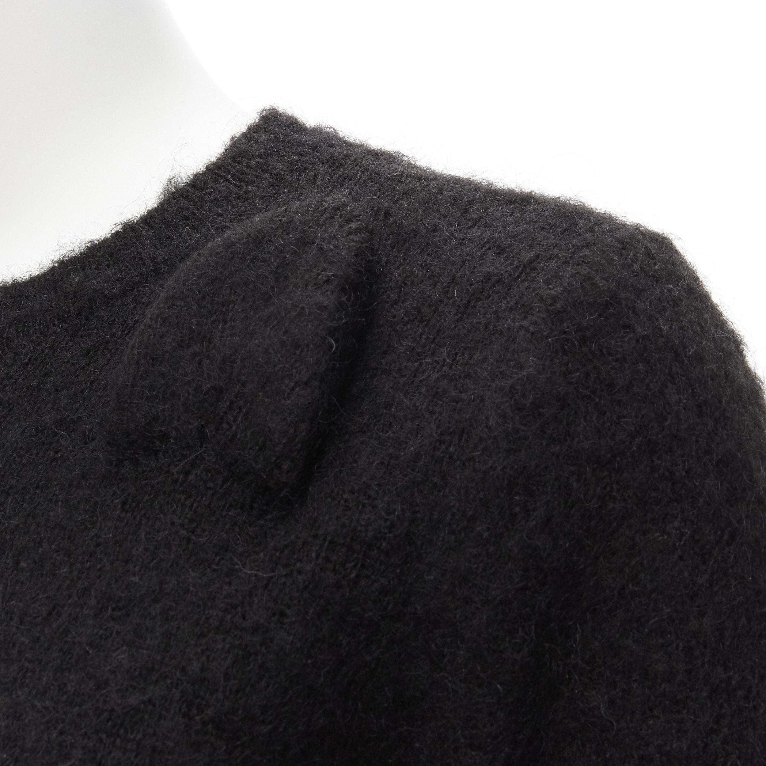 Moschino rare MOSCHINO BOUTIQUE black winking cat 3D ears furry cropped sweater IT42 M Size M / US 6-8 / IT 42-44 - 7 Thumbnail