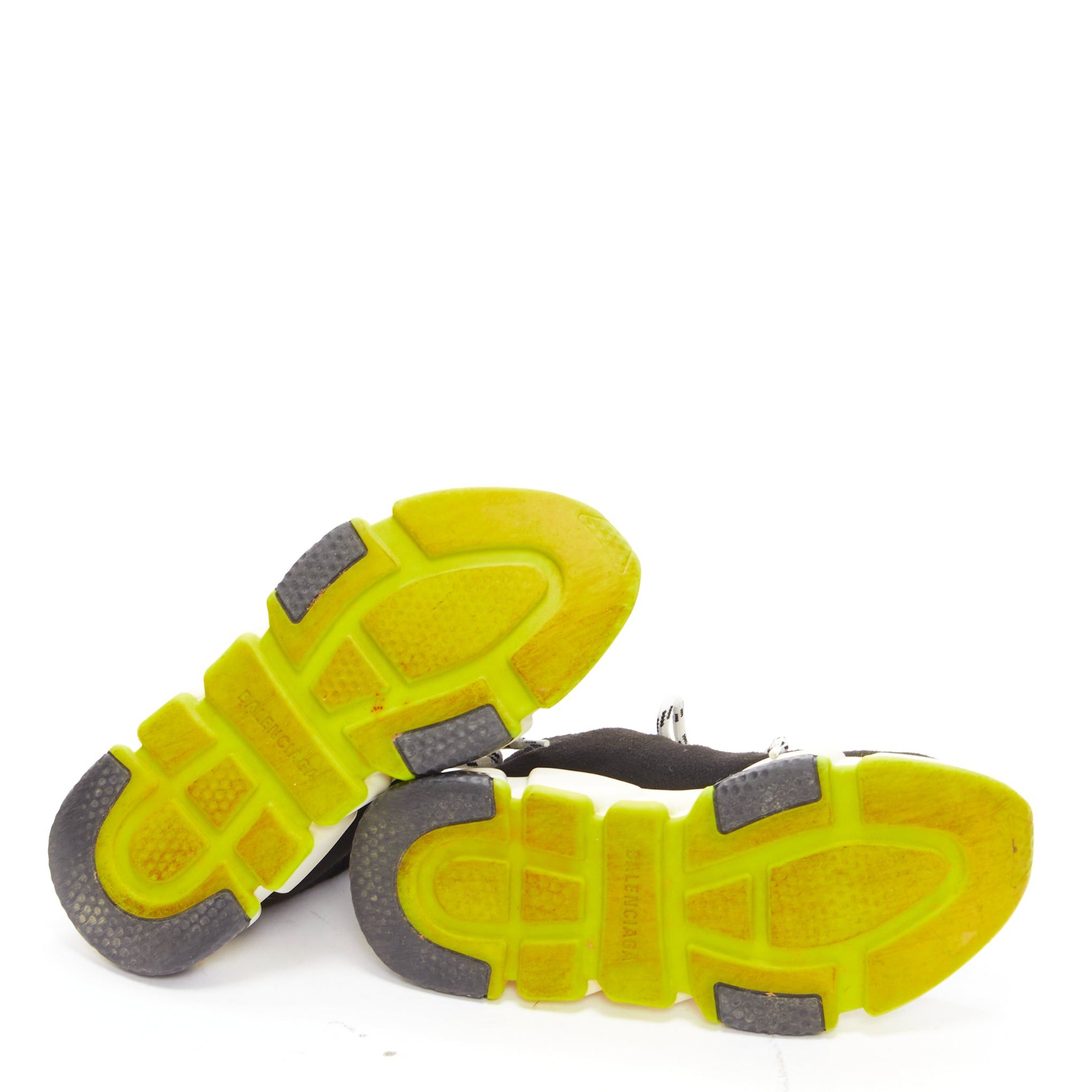 Balenciaga BALENCIAGA Speed black fabric neon yellow sole sock sneakers EU37 Size US 7 / IT 37 - 11 Thumbnail