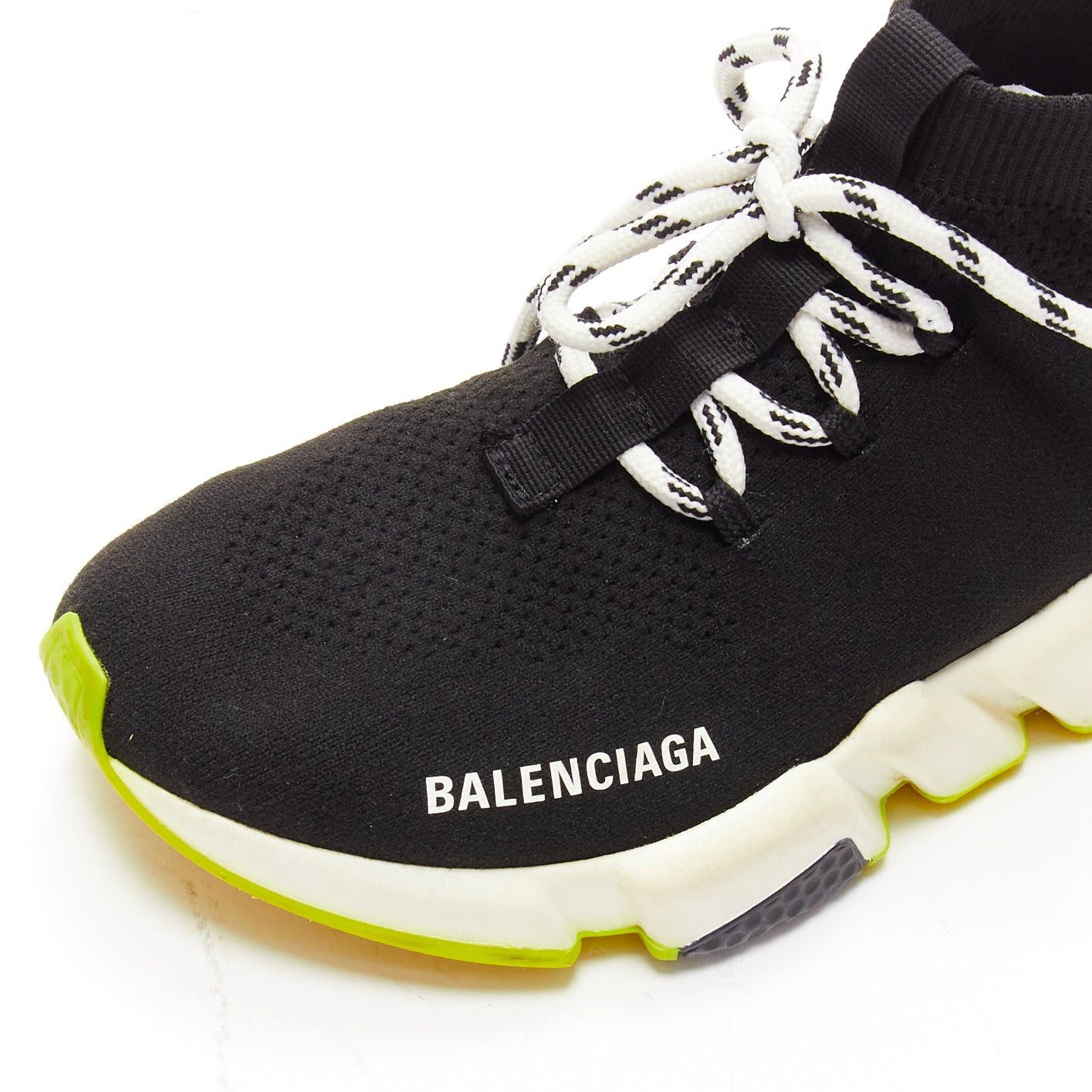 Balenciaga BALENCIAGA Speed black fabric neon yellow sole sock sneakers EU37 Size US 7 / IT 37 - 8 Thumbnail