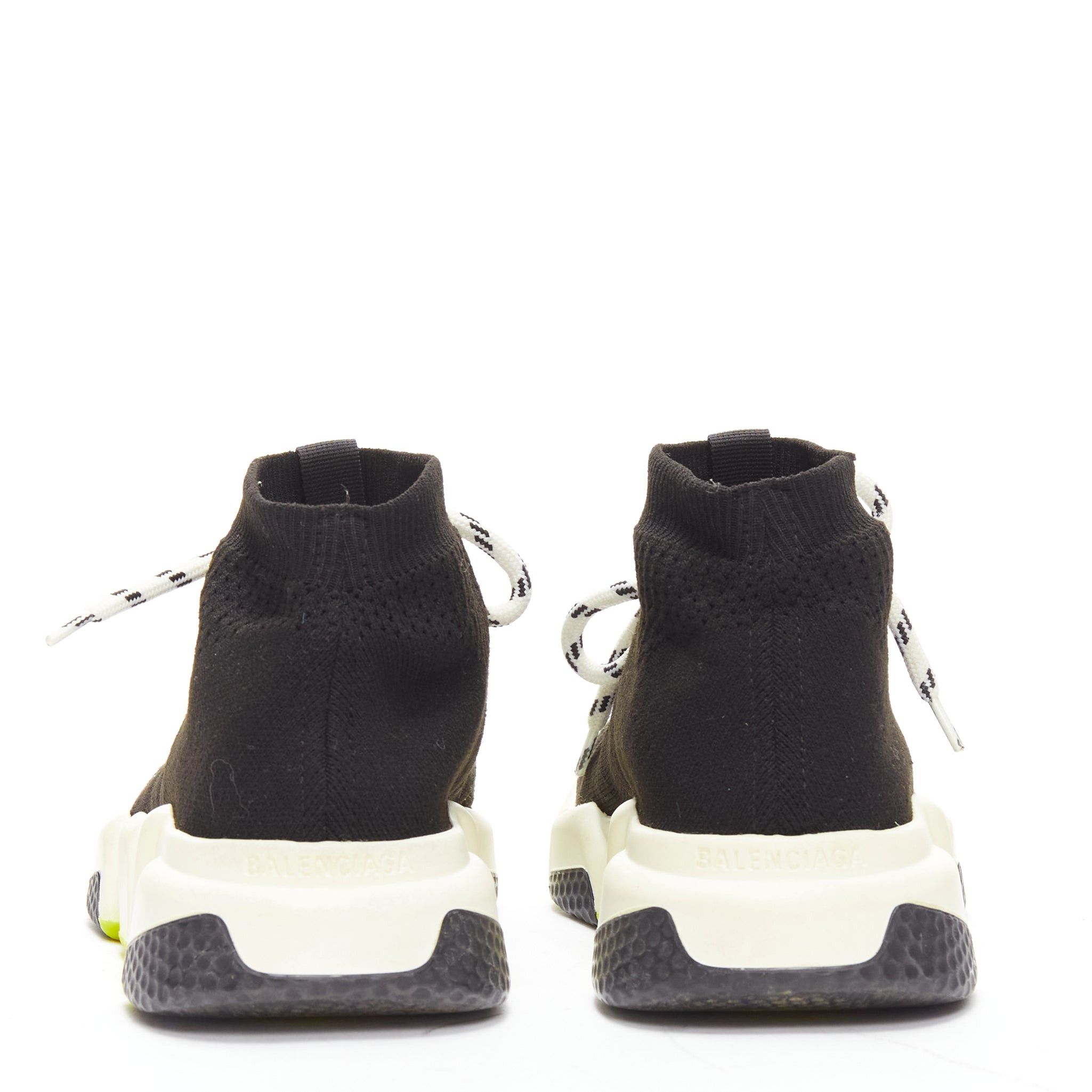 Balenciaga BALENCIAGA Speed black fabric neon yellow sole sock sneakers EU37 Size US 7 / IT 37 - 5 Thumbnail