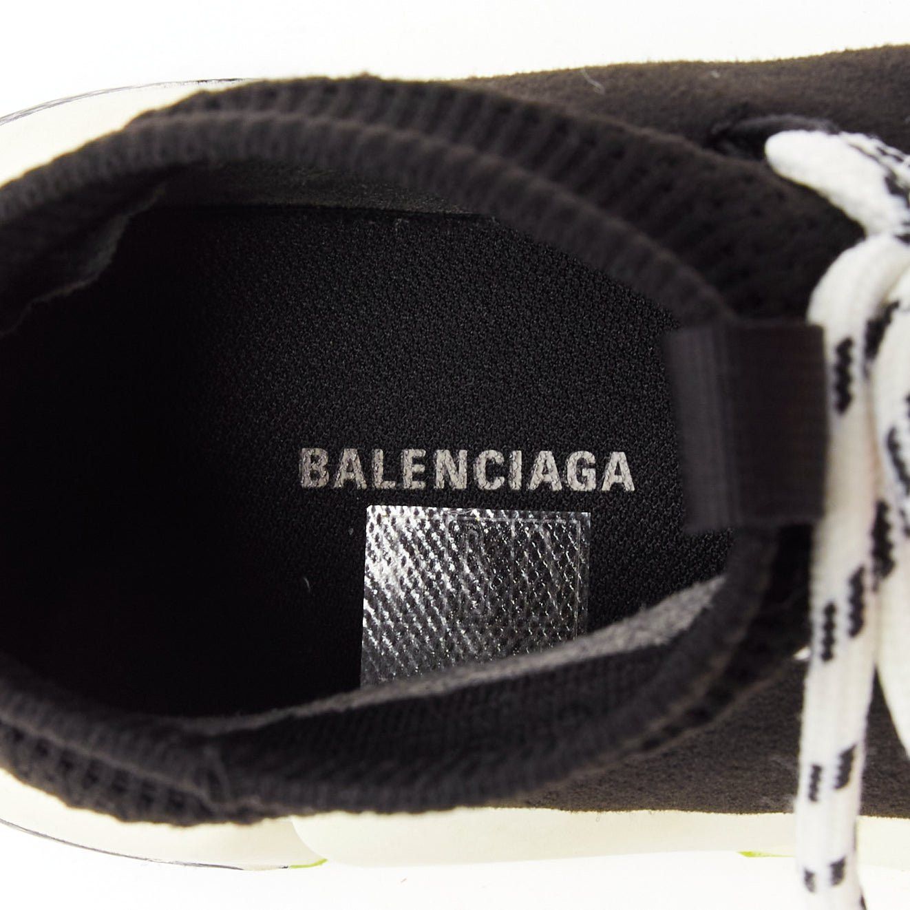 Balenciaga BALENCIAGA Speed black fabric neon yellow sole sock sneakers EU37 Size US 7 / IT 37 - 9 Thumbnail