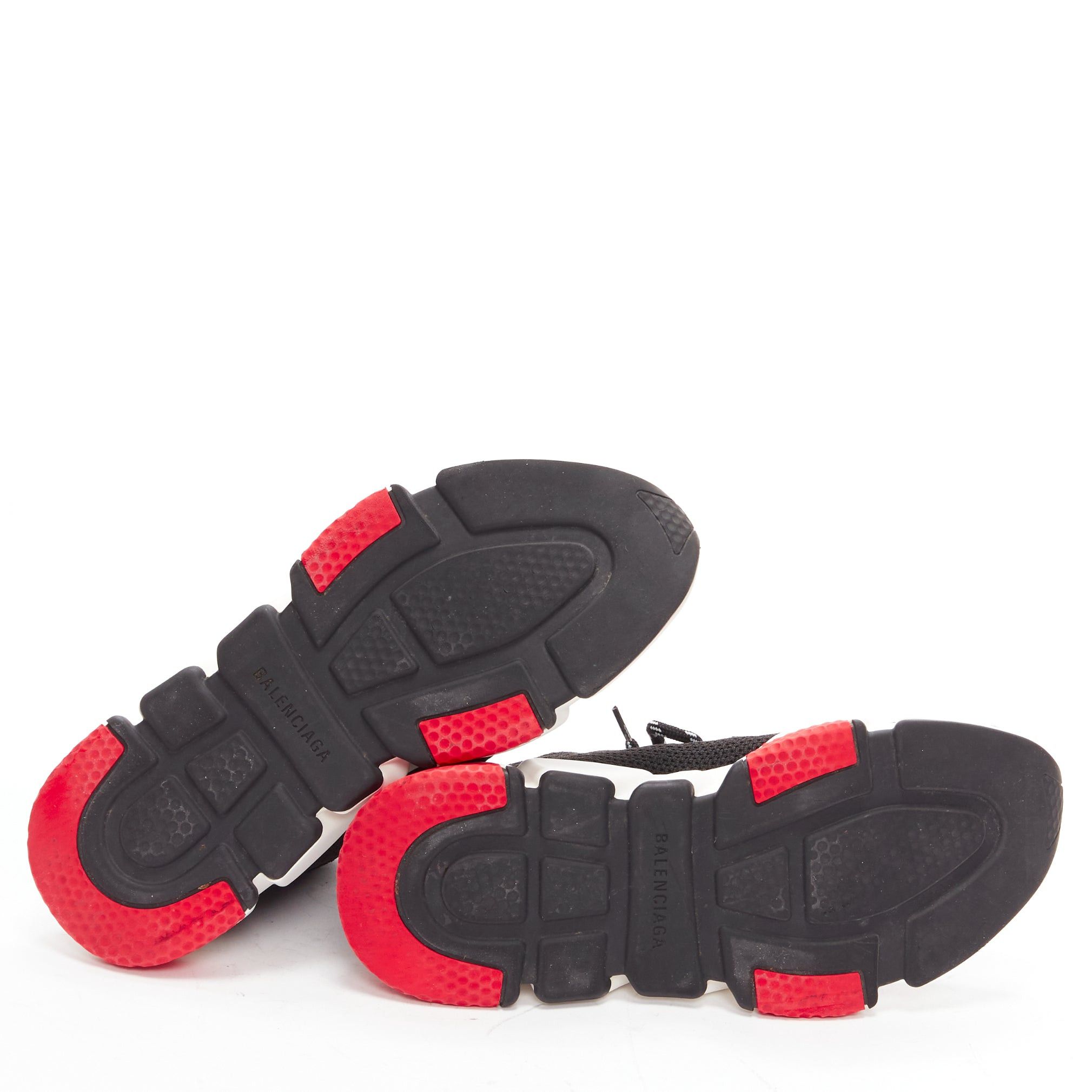 Balenciaga BALENCIAGA Speed black white red logo laced sock sneakers EU40 Size US 7 / EU 40 - 11 Thumbnail