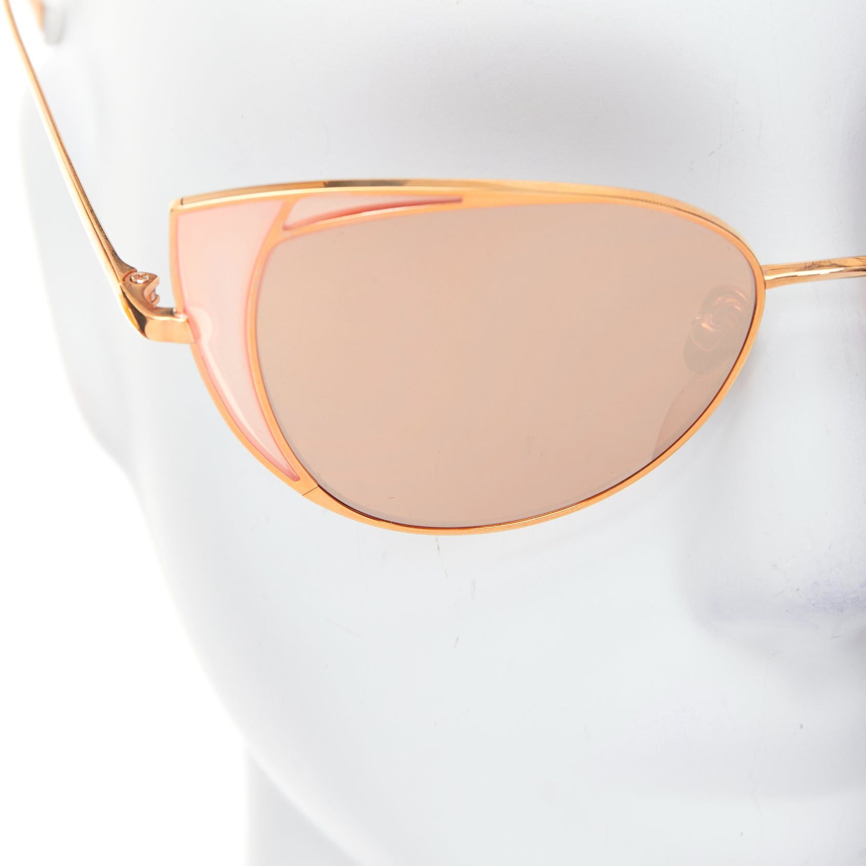 Linda Farrow LINDA FARROW Des Voeux LFL855/6 rose gold peach cat eye sunglasses Size ONE SIZE - 7 Thumbnail