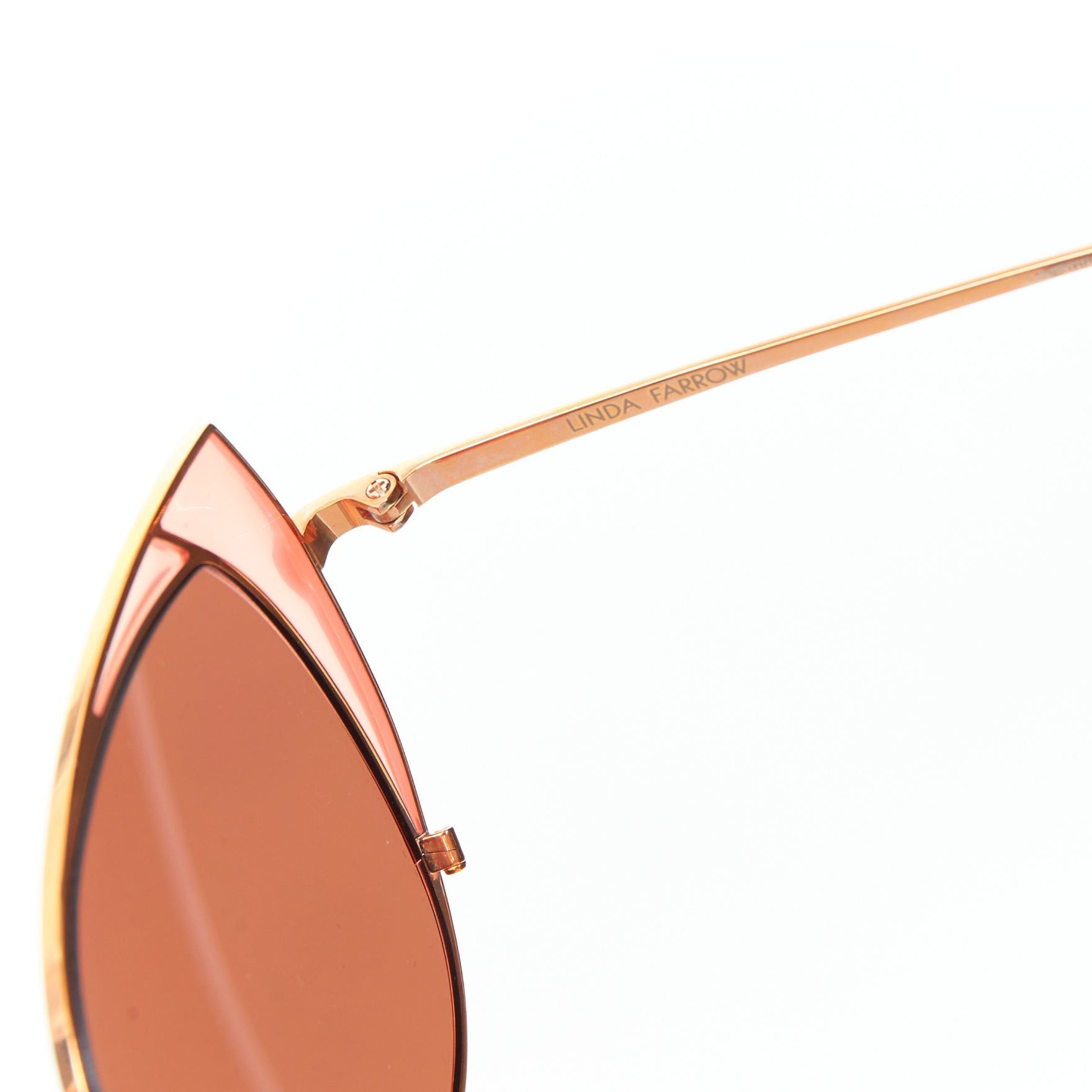 Linda Farrow LINDA FARROW Des Voeux LFL855/6 rose gold peach cat eye sunglasses Size ONE SIZE - 9 Thumbnail