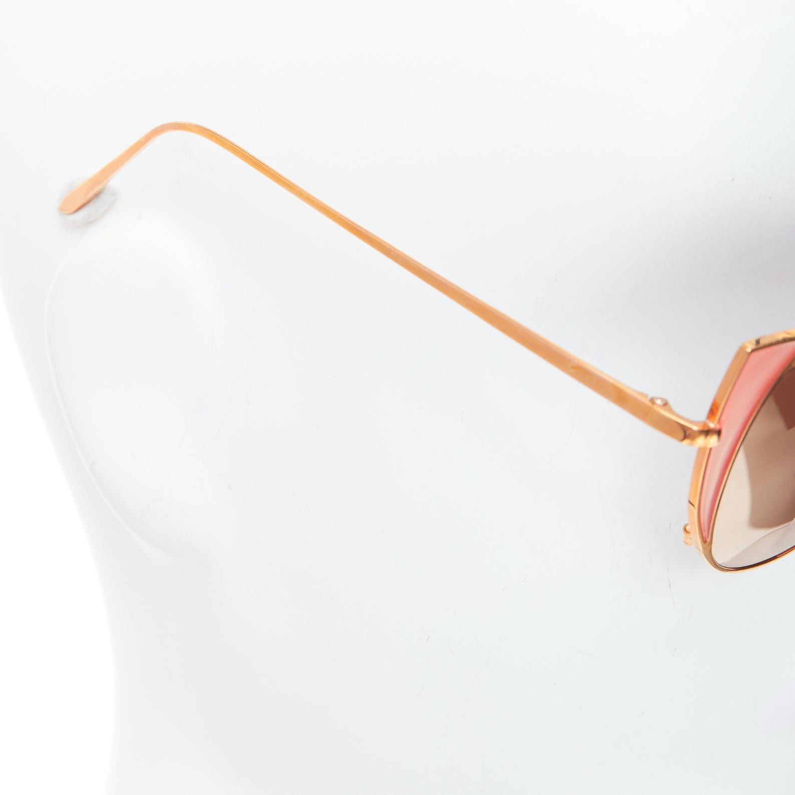 Linda Farrow LINDA FARROW Des Voeux LFL855/6 rose gold peach cat eye sunglasses Size ONE SIZE - 6 Thumbnail
