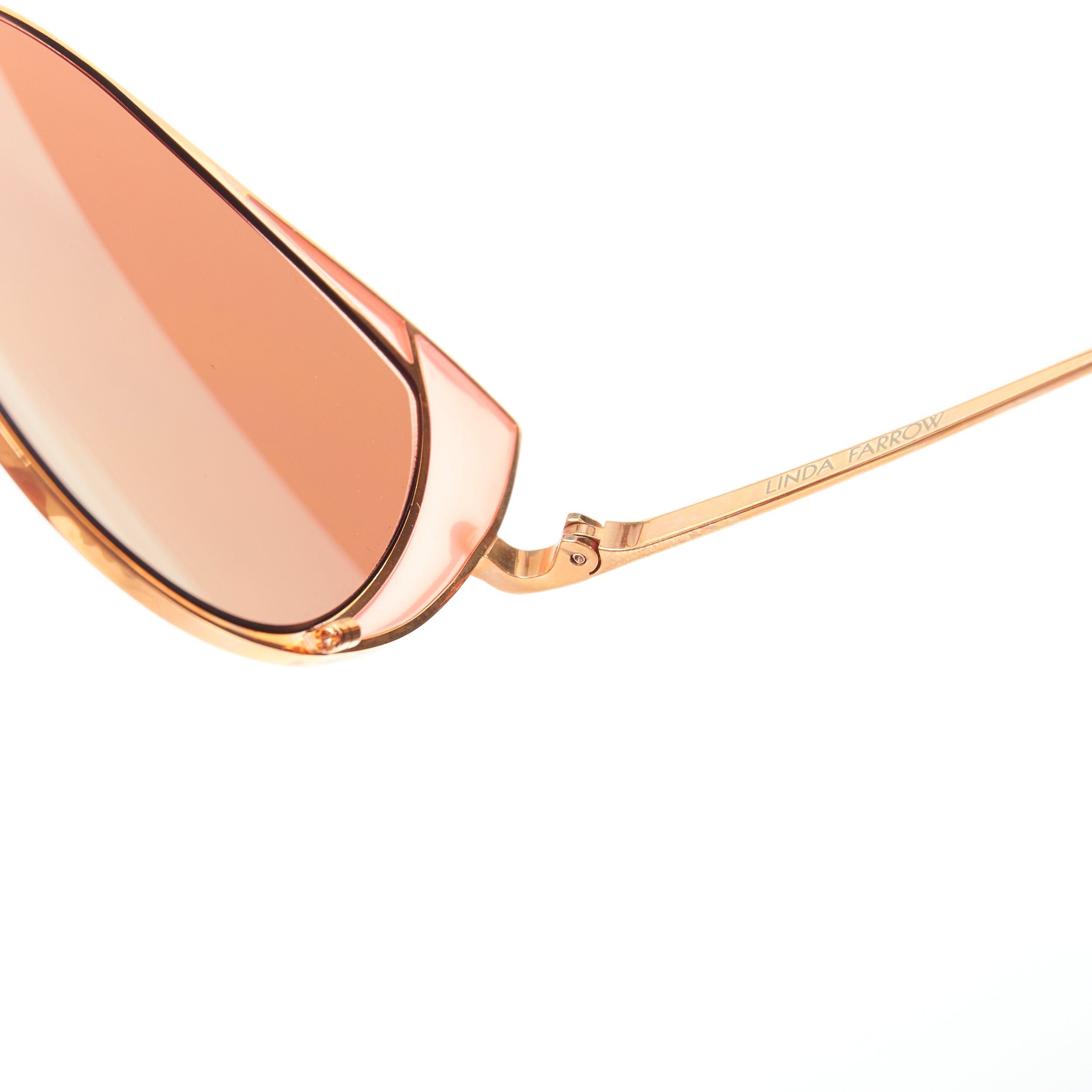 Linda Farrow LINDA FARROW Des Voeux LFL855/6 rose gold peach cat eye sunglasses Size ONE SIZE - 8 Thumbnail