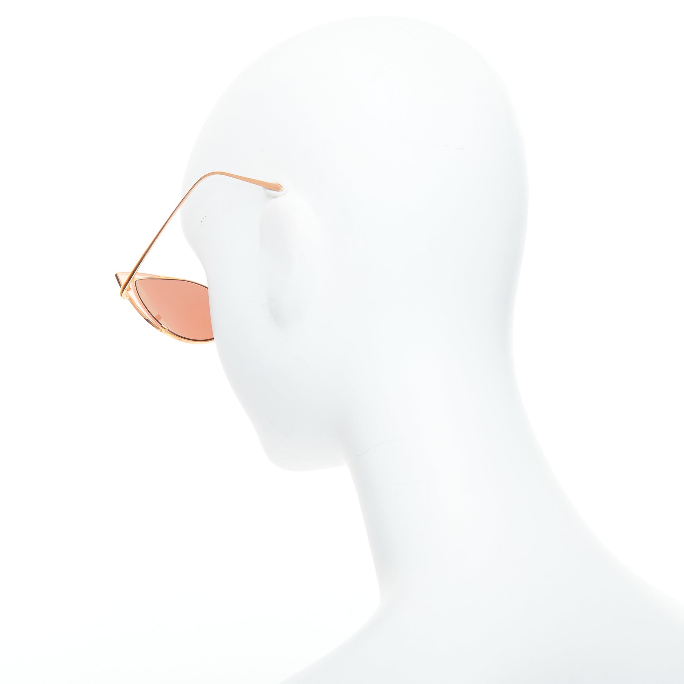 Linda Farrow LINDA FARROW Des Voeux LFL855/6 rose gold peach cat eye sunglasses Size ONE SIZE - 5 Thumbnail