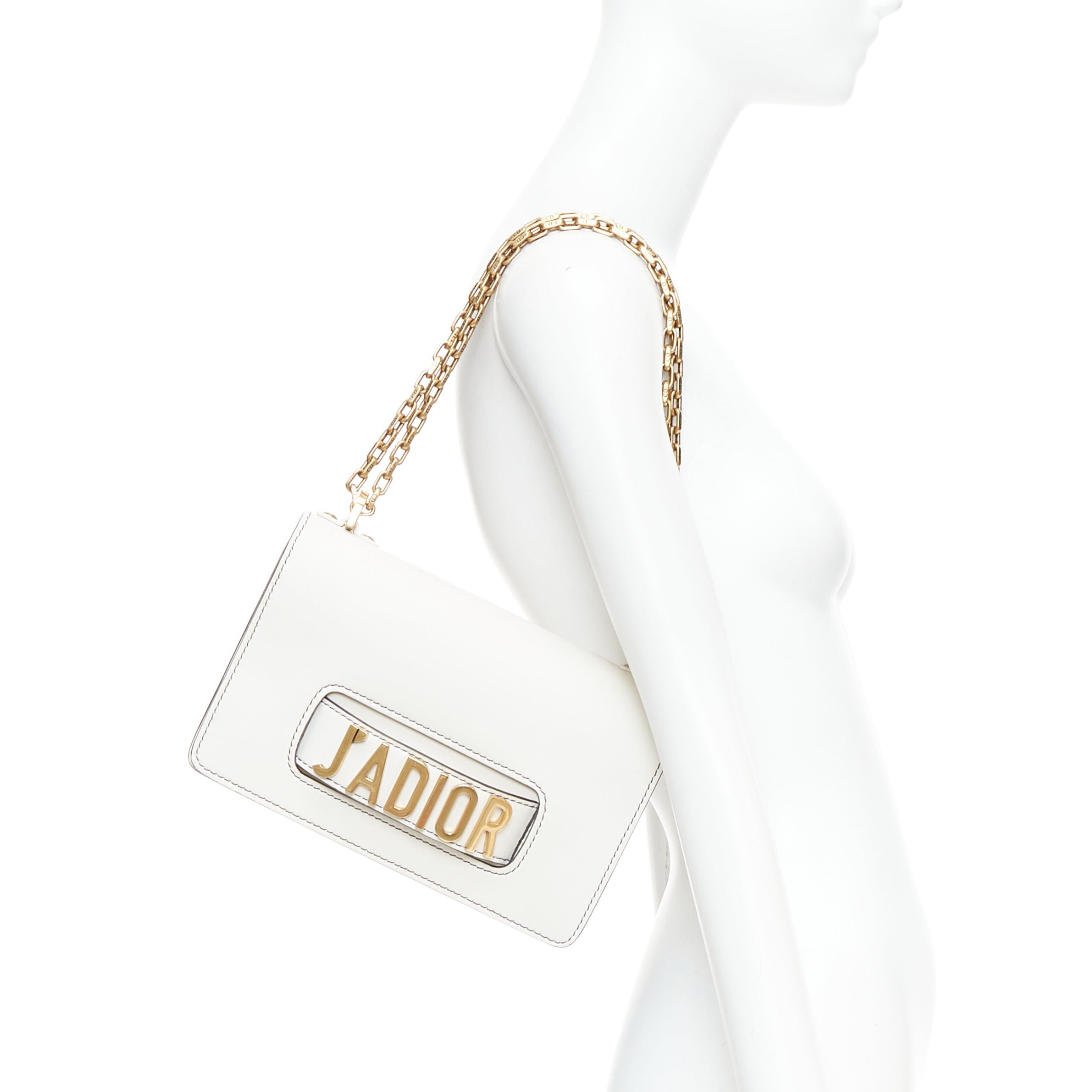 Dior DIOR J'Adior Medium white leather gold letter chain flap crossbody bag Size ONE SIZE - 2 Thumbnail