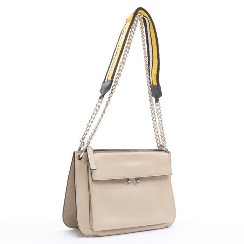 Marni MARNI stone grey silver lock dual zip pouch chain sport strap crossbody bag Size ONE SIZE - 3 Thumbnail