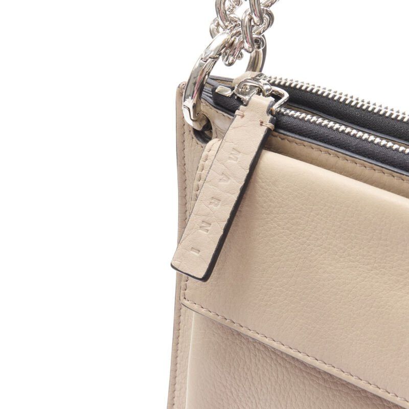 Marni MARNI stone grey silver lock dual zip pouch chain sport strap crossbody bag Size ONE SIZE - 8 Thumbnail