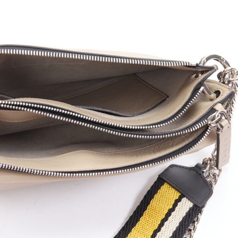 Marni MARNI stone grey silver lock dual zip pouch chain sport strap crossbody bag Size ONE SIZE - 9 Thumbnail