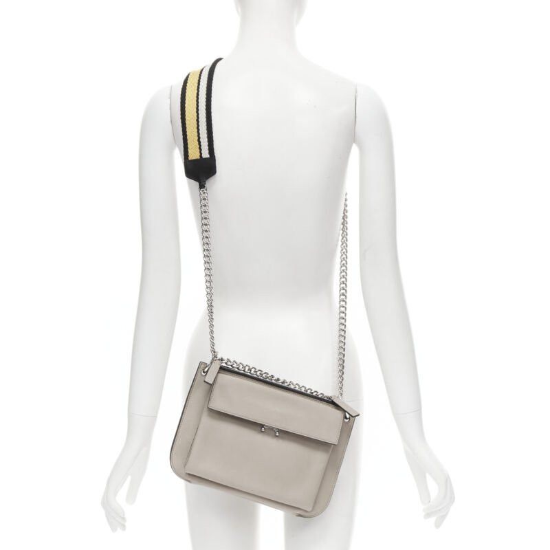 Marni MARNI stone grey silver lock dual zip pouch chain sport strap crossbody bag Size ONE SIZE - 2 Thumbnail