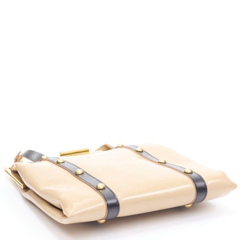 Marni MARNI brown latex PVC gold stud leather trim metal frame tote bag Size ONE SIZE - 5 Thumbnail