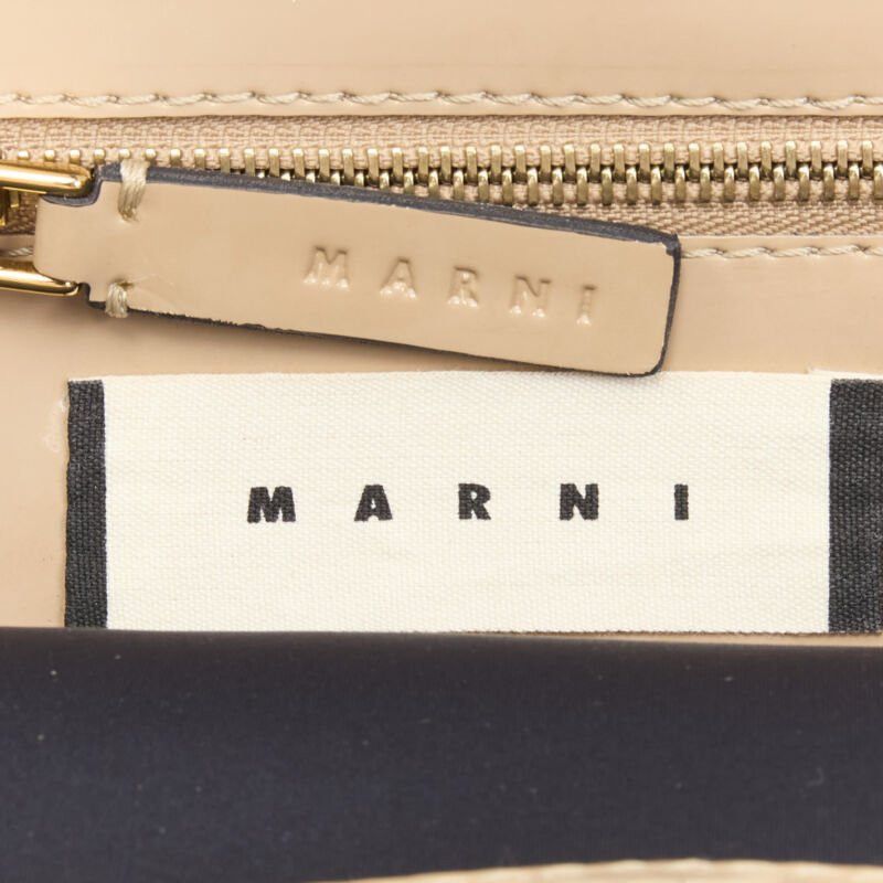 Marni MARNI brown latex PVC gold stud leather trim metal frame tote bag Size ONE SIZE - 11 Thumbnail