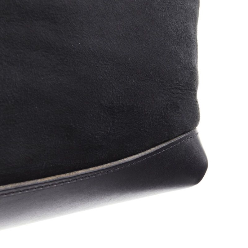 Marni MARNI black shearling lined top handle crossbody soft tote bag Size ONE SIZE - 10 Thumbnail
