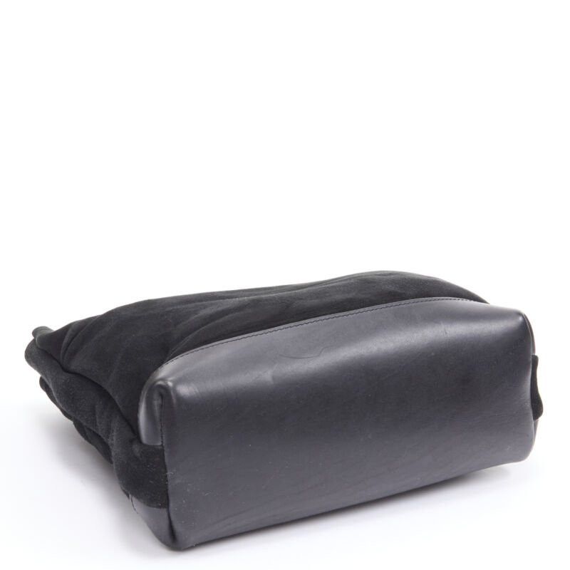 Marni MARNI black shearling lined top handle crossbody soft tote bag Size ONE SIZE - 6 Thumbnail