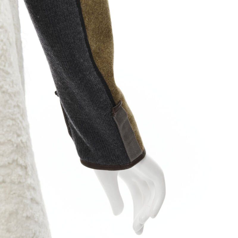Marni MARNI 2011 cream lamb shearling fur brown wool sleeves winter coat IT38 XS Size XS / US 0-2 / IT 36-38 - 10 Thumbnail