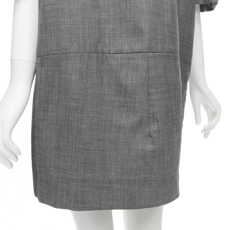 Marni MARNI grey virgin wool curved rounded short sleeve cocoon coat IT38 XS Size XS / US 0-2 / IT 36-38 - 11 Thumbnail
