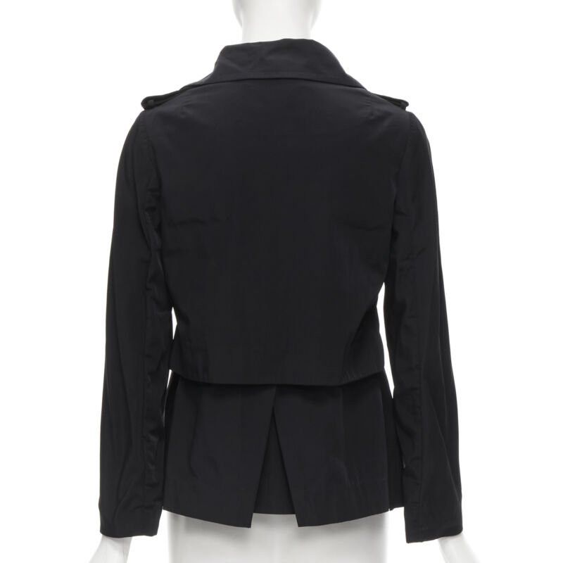 Marni MARNI black polyester box dart layered back flared short trench coat IT38 XS Size XS / US 0-2 / IT 36-38 - 6 Thumbnail