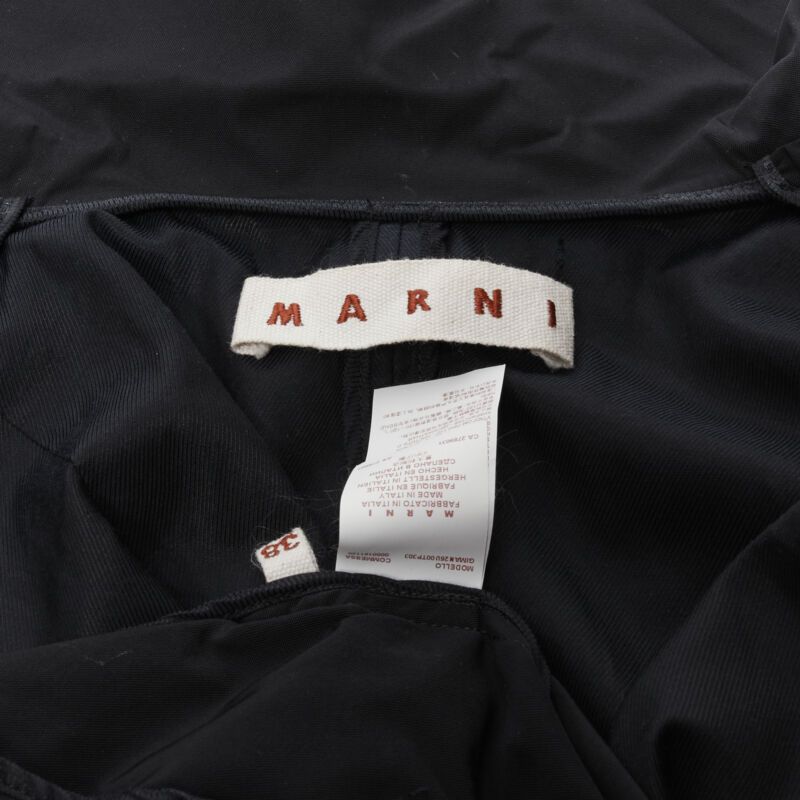 Marni MARNI black polyester box dart layered back flared short trench coat IT38 XS Size XS / US 0-2 / IT 36-38 - 12 Thumbnail