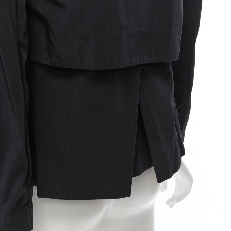 Marni MARNI black polyester box dart layered back flared short trench coat IT38 XS Size XS / US 0-2 / IT 36-38 - 9 Thumbnail
