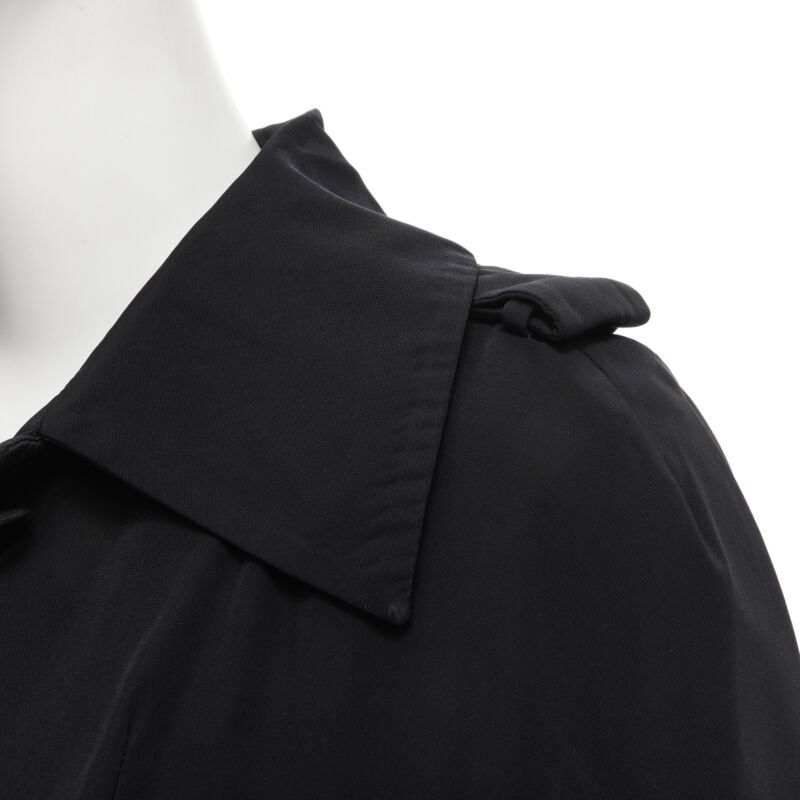 Marni MARNI black polyester box dart layered back flared short trench coat IT38 XS Size XS / US 0-2 / IT 36-38 - 2 Thumbnail
