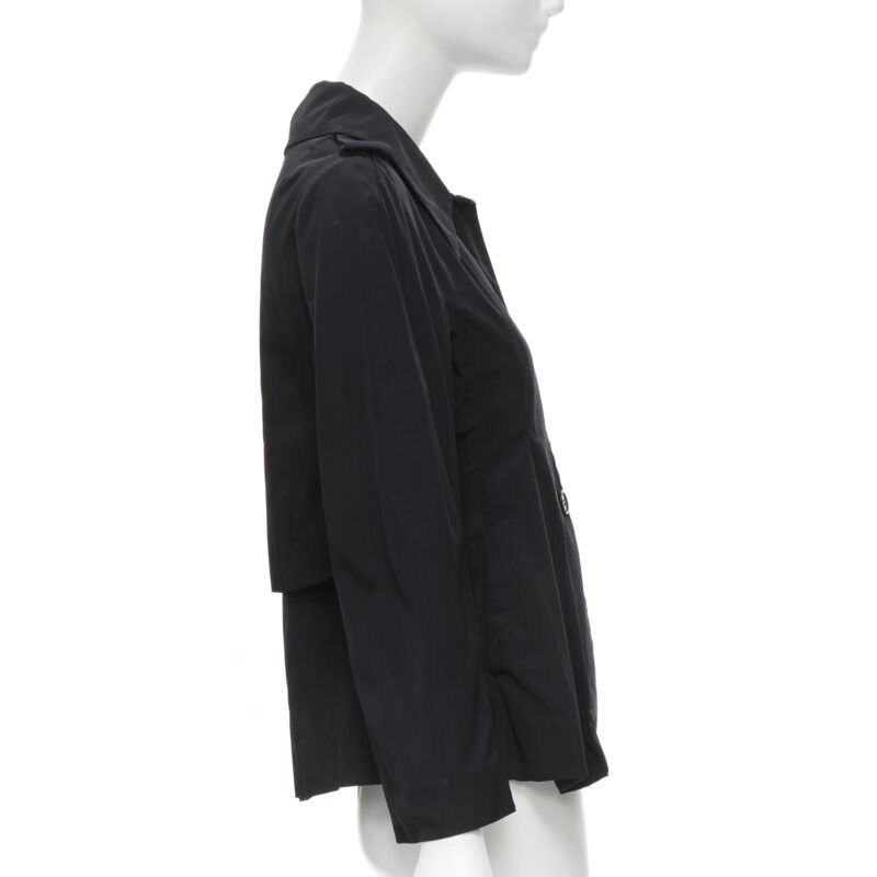 Marni MARNI black polyester box dart layered back flared short trench coat IT38 XS Size XS / US 0-2 / IT 36-38 - 5 Thumbnail