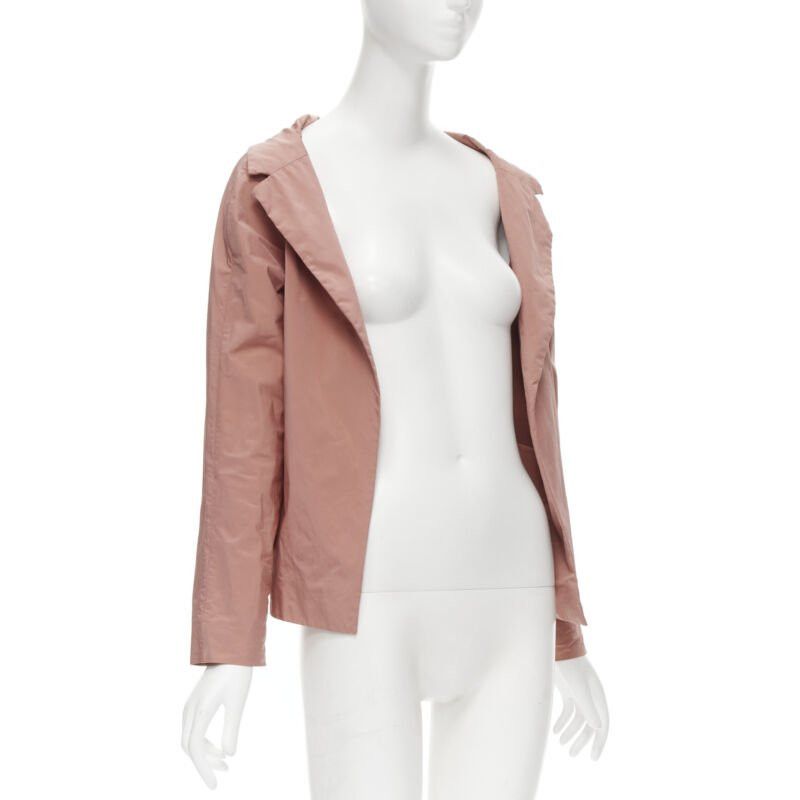 Marni MARNI dusty blush pink polyamide nylon spread collar blazer jacket IT40 XS Size S / US 4 / IT 40 - 2 Thumbnail