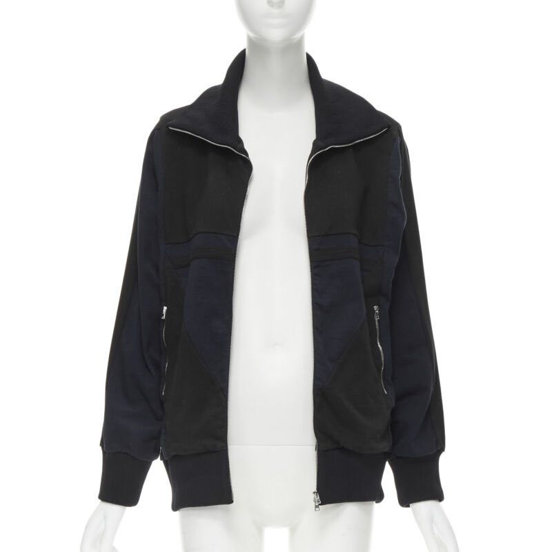 Marni MARNI black navy white geometric colorblock patchwork track jacket IT42 M Size M / US 6-8 / IT 42-44 - 3 Thumbnail