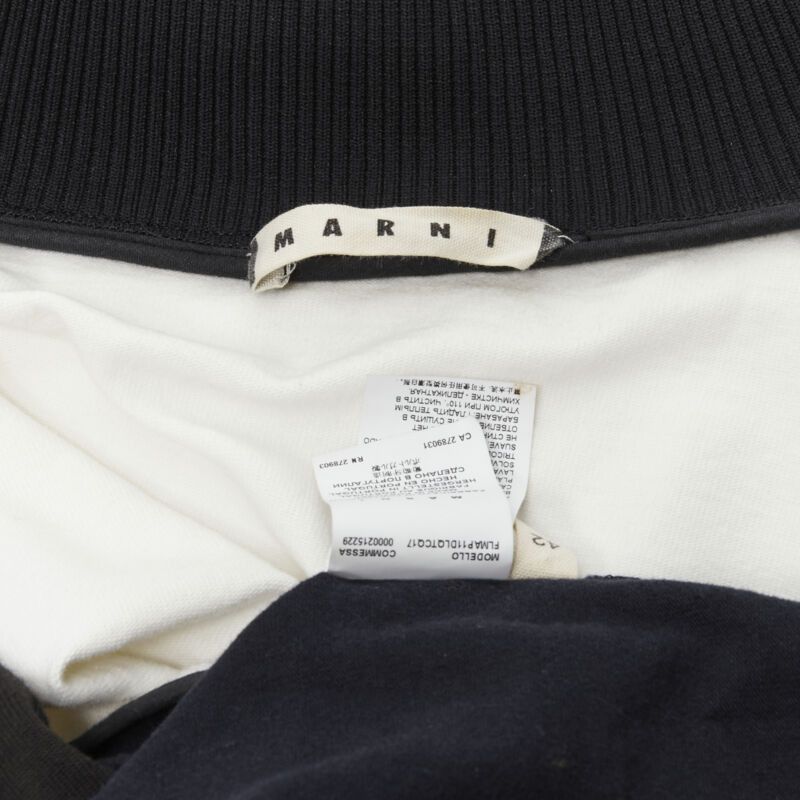 Marni MARNI black navy white geometric colorblock patchwork track jacket IT42 M Size M / US 6-8 / IT 42-44 - 12 Thumbnail