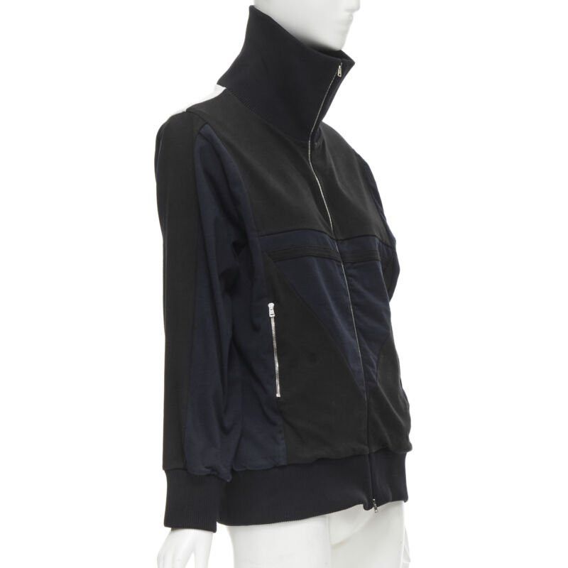 Marni MARNI black navy white geometric colorblock patchwork track jacket IT42 M Size M / US 6-8 / IT 42-44 - 4 Thumbnail
